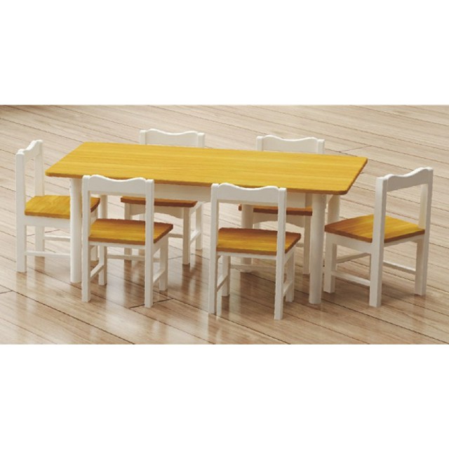 新款学校儿童木制长方形桌子 (19A2102)