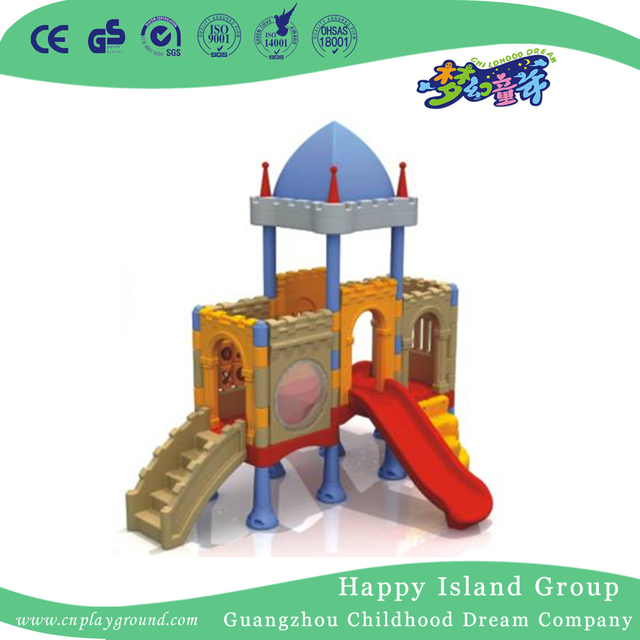 Kinder im Freien spielen Plastikschloss-kleiner Dia-Spielplatz (WZY-483-32)