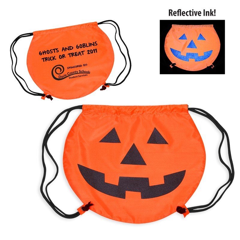 Eco-Friendly Polyester Pumpkin Drawstring Backpack Sports Draw String Bag