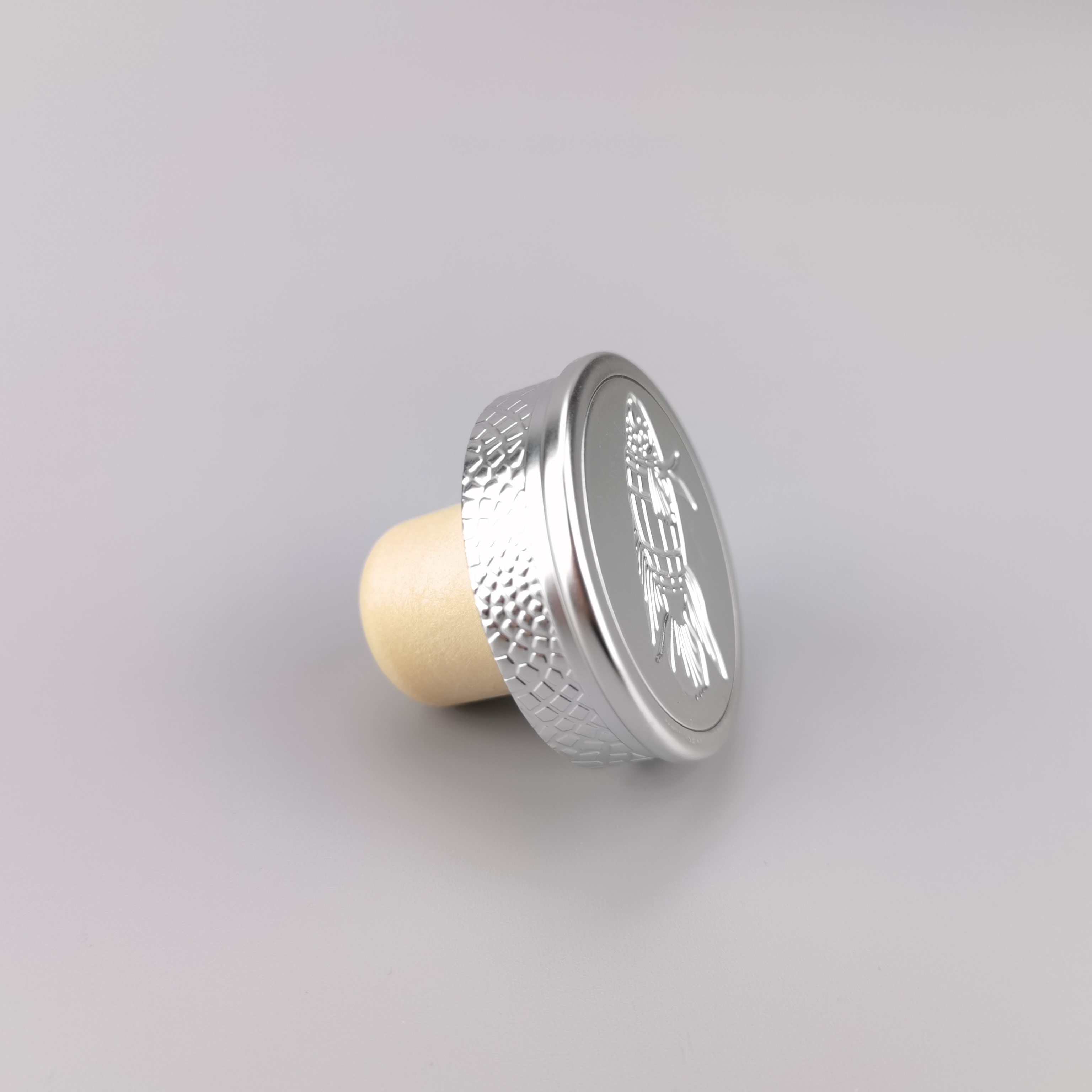Wooden Cork with Metal Cap for Packing Glass Bottle 