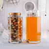 Hot Sale Wholesale Hexagonal Glass Honey Container Honey Storage jar with lids 