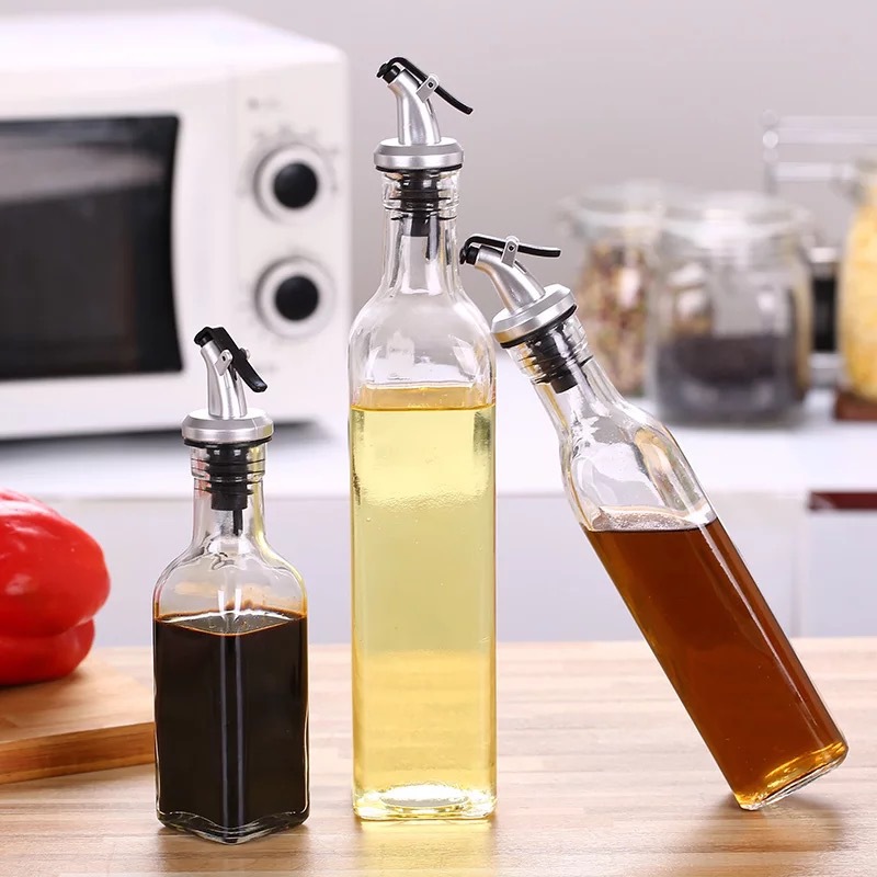 500ml Glass Packing Bottle Square Oil Sauce Packing Bottle