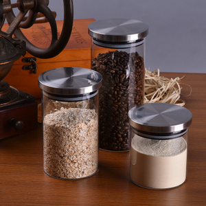 Glass Jar Creative Storage with Stainless Steel Cover