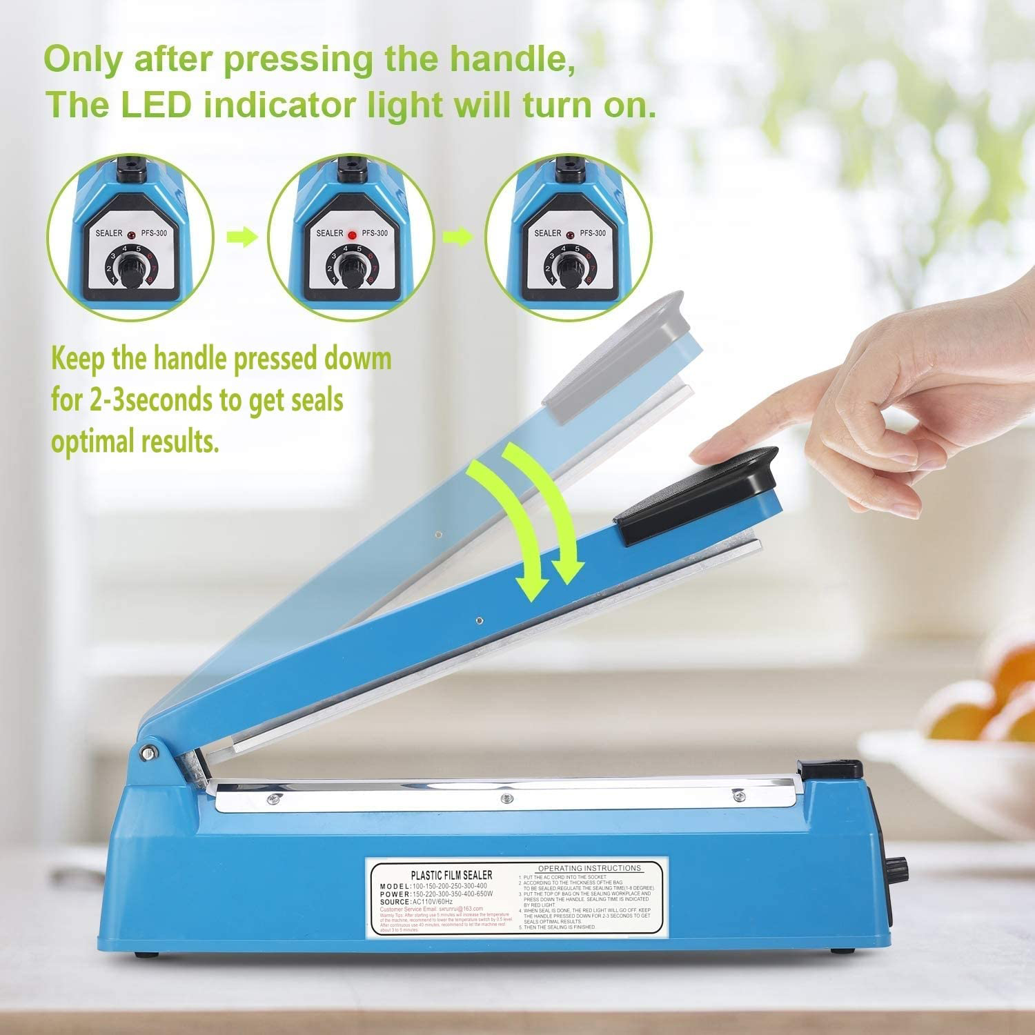 12inch Impulse Bag Sealer Poly Bag Heat Sealing Machine Impulse Heat Sealer with Replacement Kit