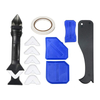 12Pcs Caulking Tools Sealant Finishing Tool Kit Sealant Scraper Reuse and Replace 6 Silicone Pads 1 Roll Masking Tape