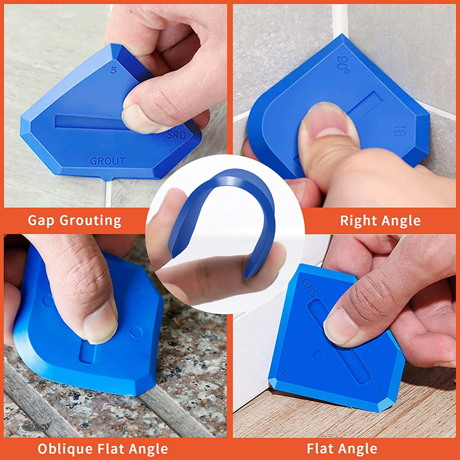 Silicone Caulk Removal Tool Kit Caulk Grout Remover Scraper(Stainless Steel Head) for Kitchen Bathroom Window