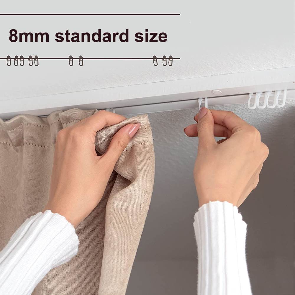 8mm Standard Size 120pcs Curtain Rolls for inside Rails Curtain Hooks Gliders with 6 Brakes