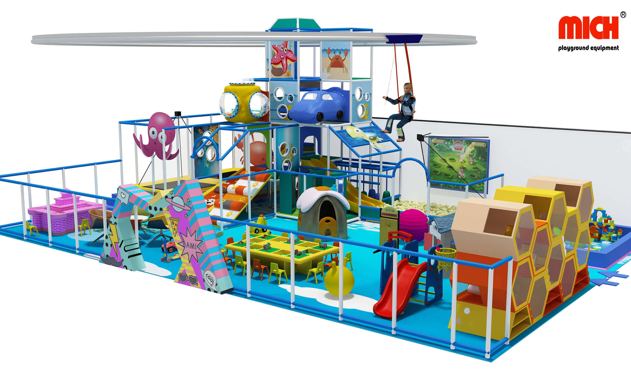 Anak-anak komersial teratas dalam ruangan Soft Playground