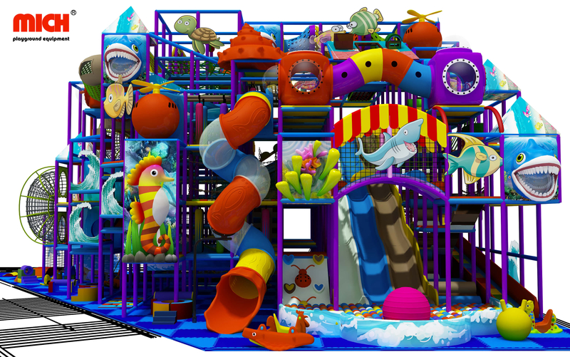 Ocean bertema 6 level anak -anak playhouse lembut