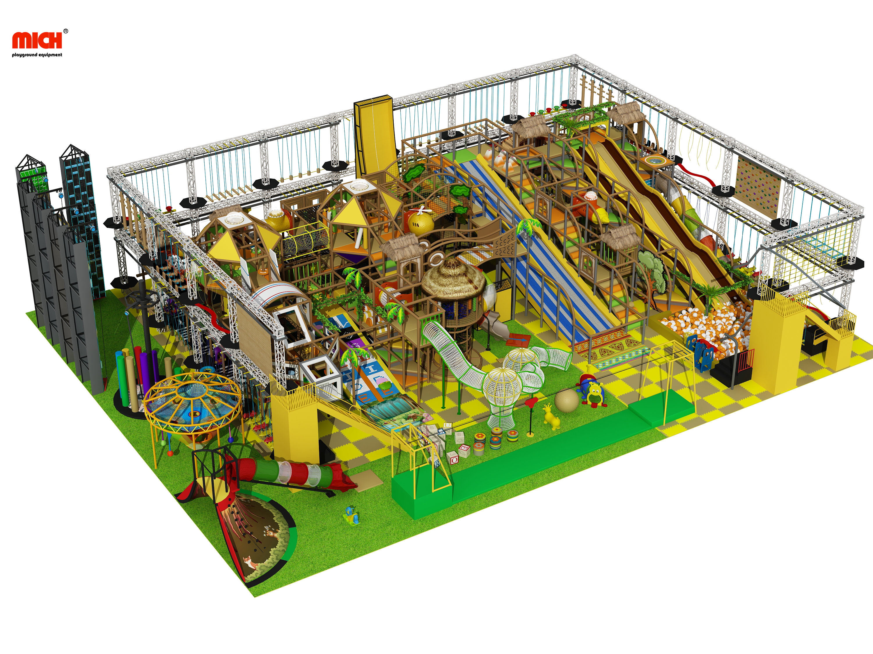 Aire de jeux intérieure de 690 m² pour les enfants adultes