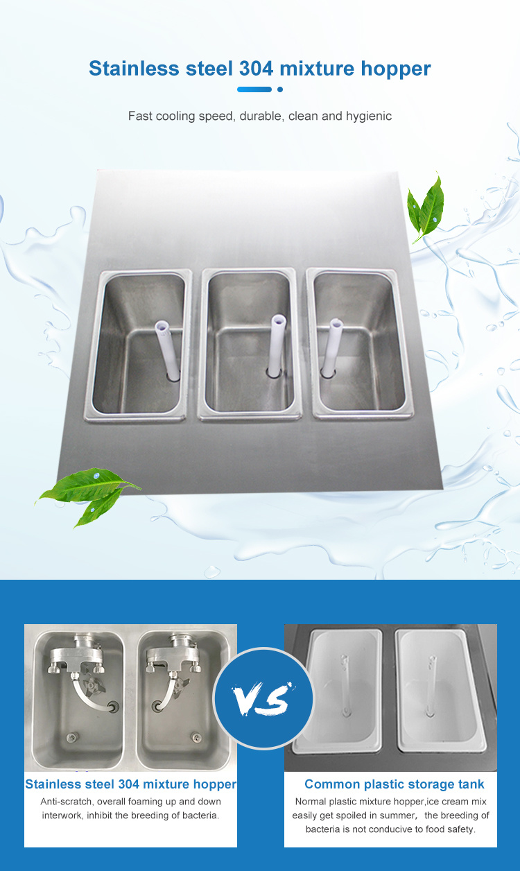 3+2 Mixed Flavors Big Production Soft Ice Cream Frozen Yogurt Machine