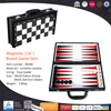 2020 Hot Sale Portable Wooden Pu Leather Fashion Backgammon Case Chess Board