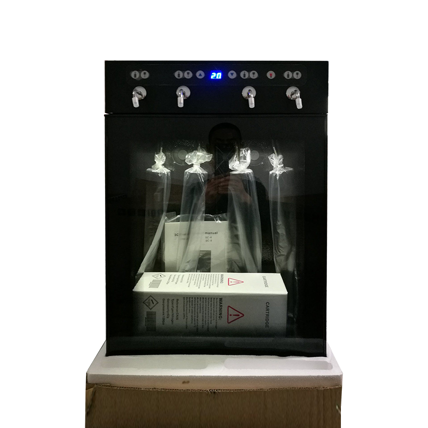 Dispensador de vino SC-4 | Sistema de conservación de vino de argón/nitrógeno para 4 botellas