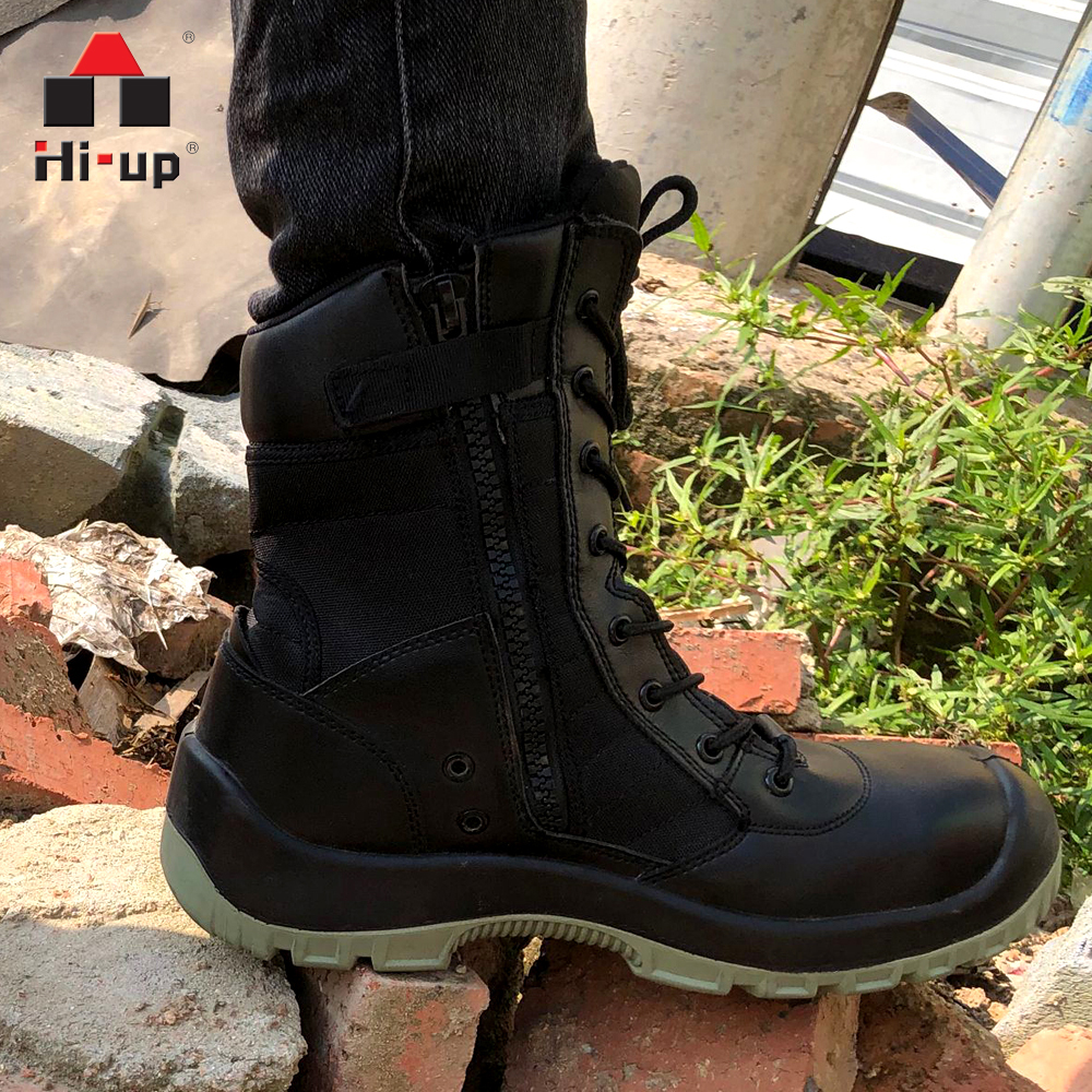 Lightweight Genuine Leather Safety Shoes Steel Toe Work Safety Protective Shoes Army Military Boots Oxford Fabric