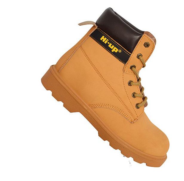 Cheap Price Steel Toe wheat action nubuck leather Shoes Anti Slip Comfortable Soft basic safety shoes Botas de Seguridad