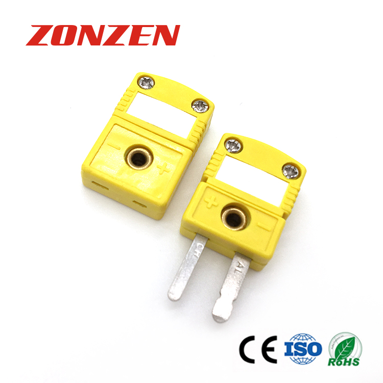 Miniature Size Thermocouple Connector Flat 2 Pin TC Connector ZZM09