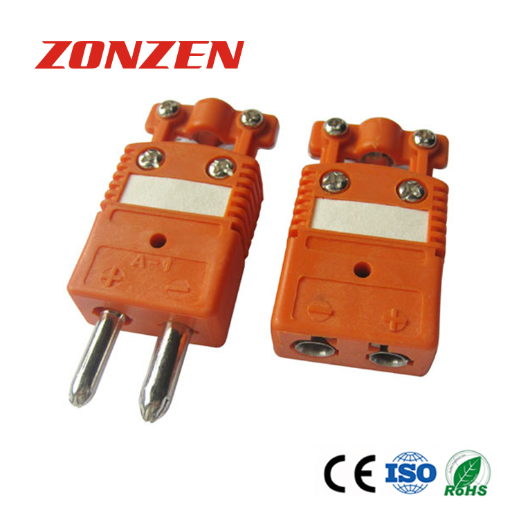Standard Size Round 2 Pin Thermocouple Connector with Cable Clamp Buy
