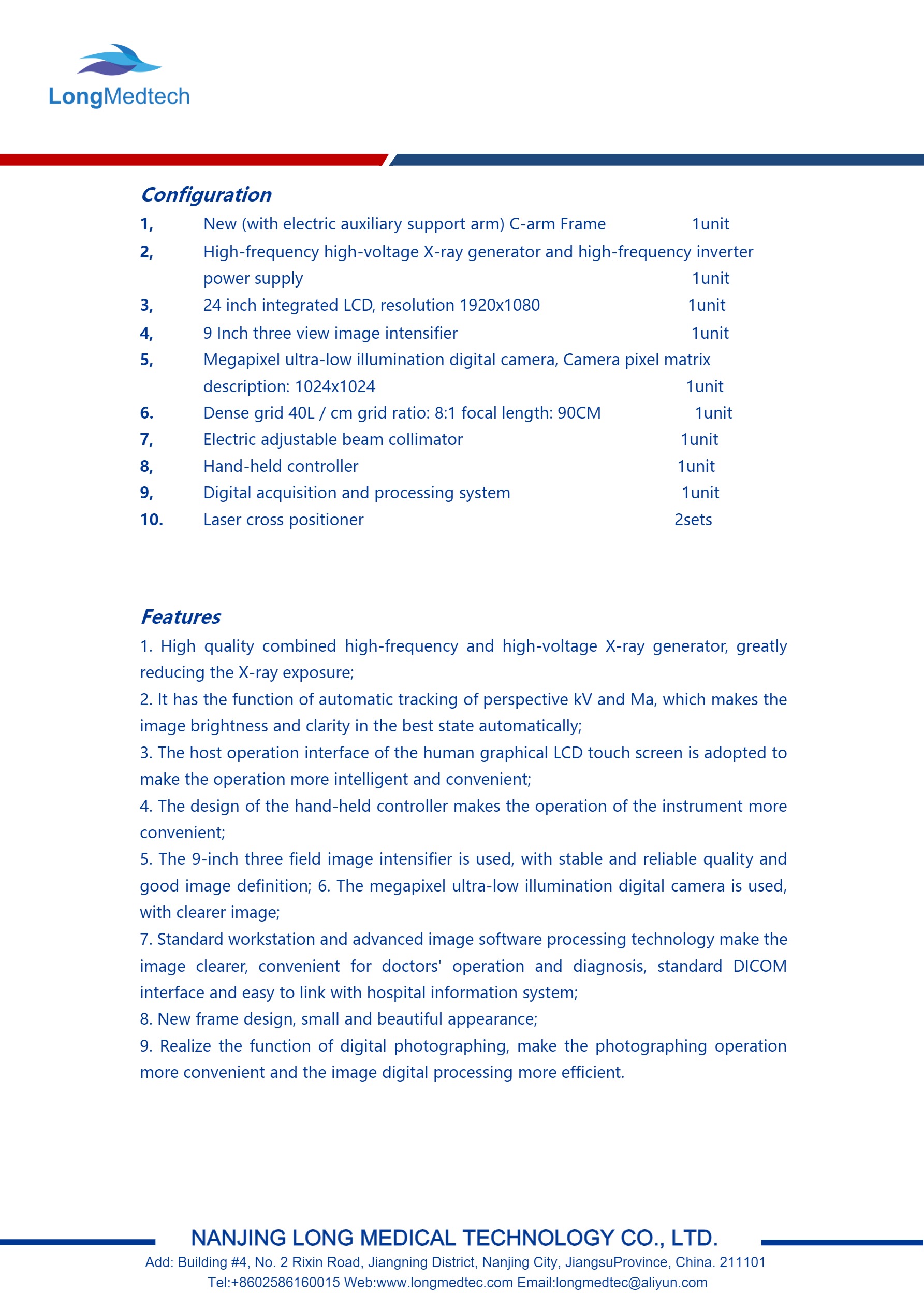 Sistema de brazo en C digital m&oacute;vil de alta frecuencia LXR16A-3
