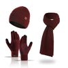 Mens Casual Rib Beanie Scarf Glove Set