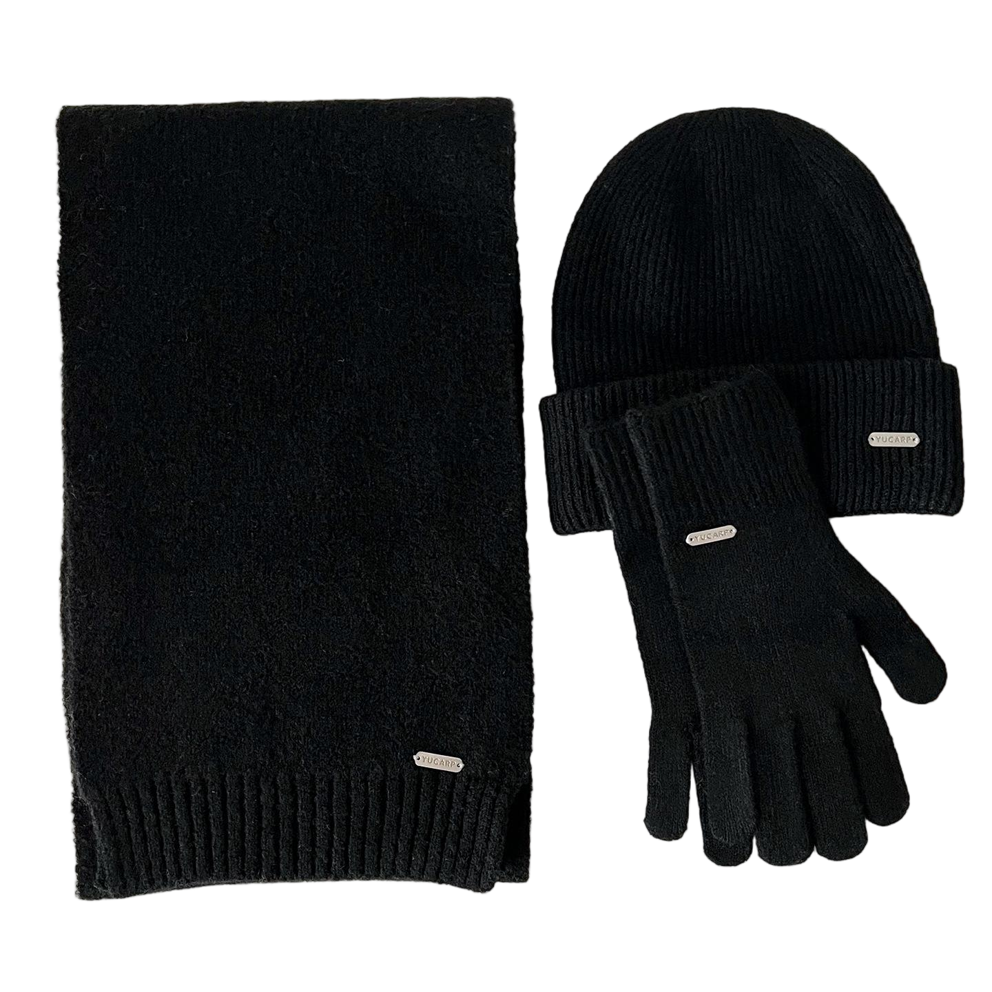 Customized Warm Winter Scarf Beanie Gloves Unisex Knit Set