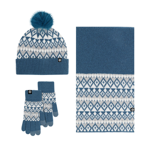 Fair Isle Knit Three Piece Set