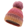 Ombre Pink Knit Pom Beanie