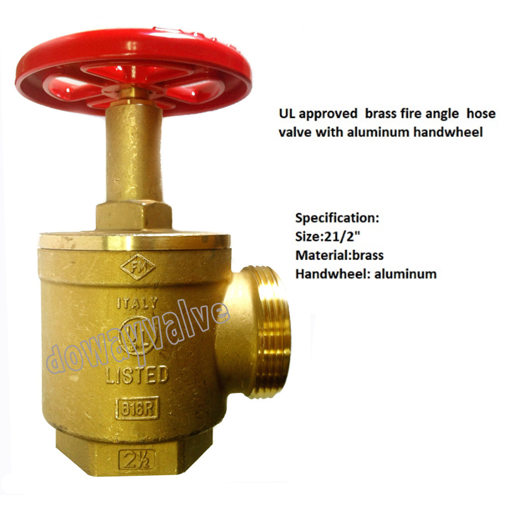 Soupape de tuyau d'angle de feu en laiton de volant en aluminium avec UL approuv&eacute;