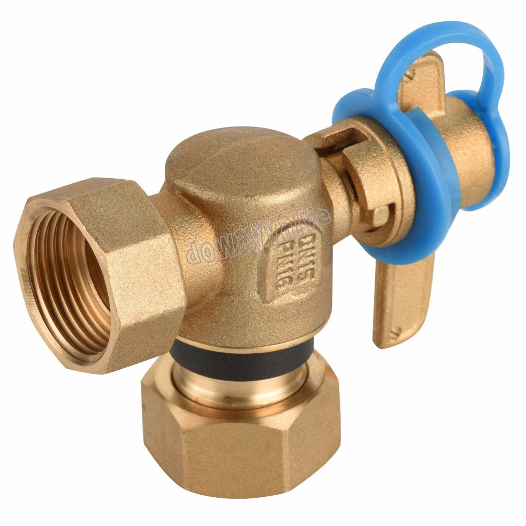 Robinet &agrave; tournant sph&eacute;rique de compteur d'eau antivol en laiton