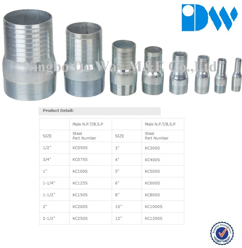R&eacute;paration de tuyau de mamelon combin&eacute; King en acier au carbone galvanis&eacute;