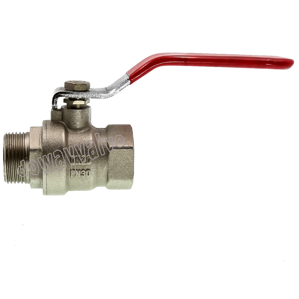 Vanne &agrave; bille m&acirc;le &agrave; al&eacute;sage complet DW249 avec poign&eacute;e &agrave; levier