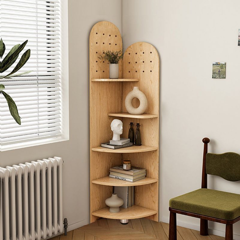 New Design Rustic Wooden Solid Wood Deco Corner Shelving Storage Shelving Wooden Corner Shelving Unique Jewelry Rack