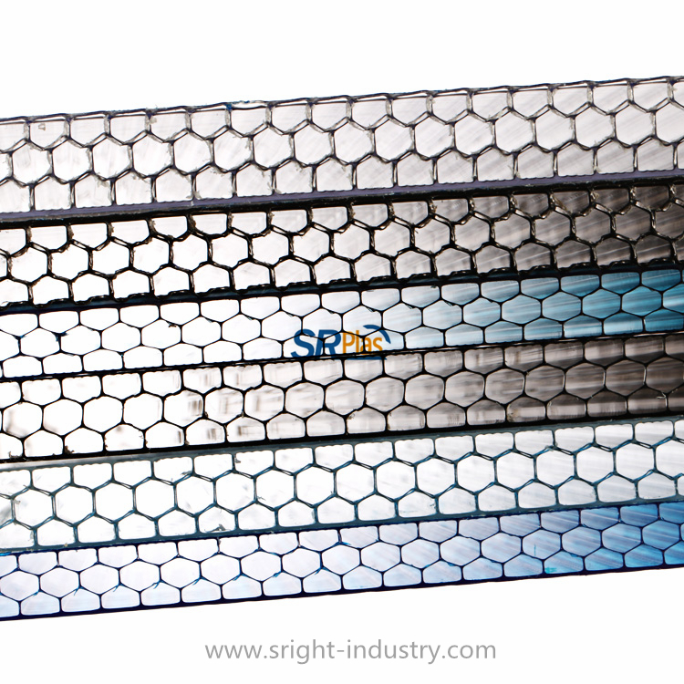 UV resistant honeycomb polycarbonate roofing sheets honeycomb hollow sheets for greenhouse roofing