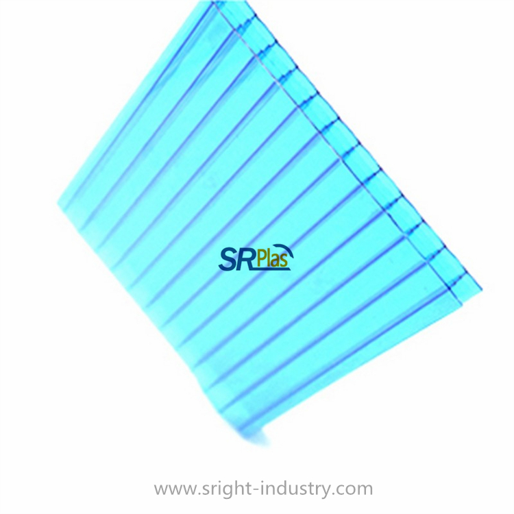 China Factory 10mm 12mm Four Wall Polycarbonate Hollow Sheet Roofing Sheets Roofing Polycarbonate Sheets