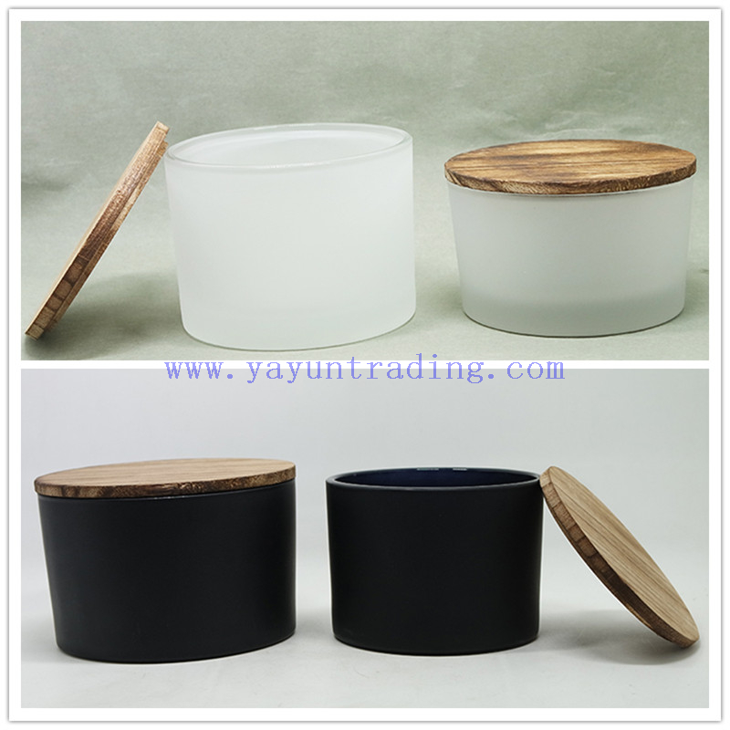 Wholesale Big Mouth Mint Green Unique Candle Jars with Bamboo Lid 
