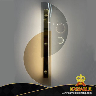 Новый дизайн производства гостиной золотой металлической стеклянной настенной лампы (KRB-ZQ007-1W) 