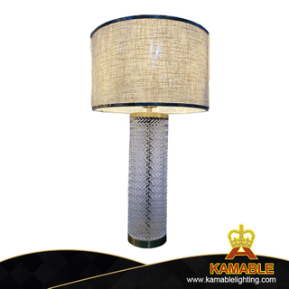Традиционный стиль Изысканная белая настольная лампа из прозрачного стекла Fabrice (KJZ03)
