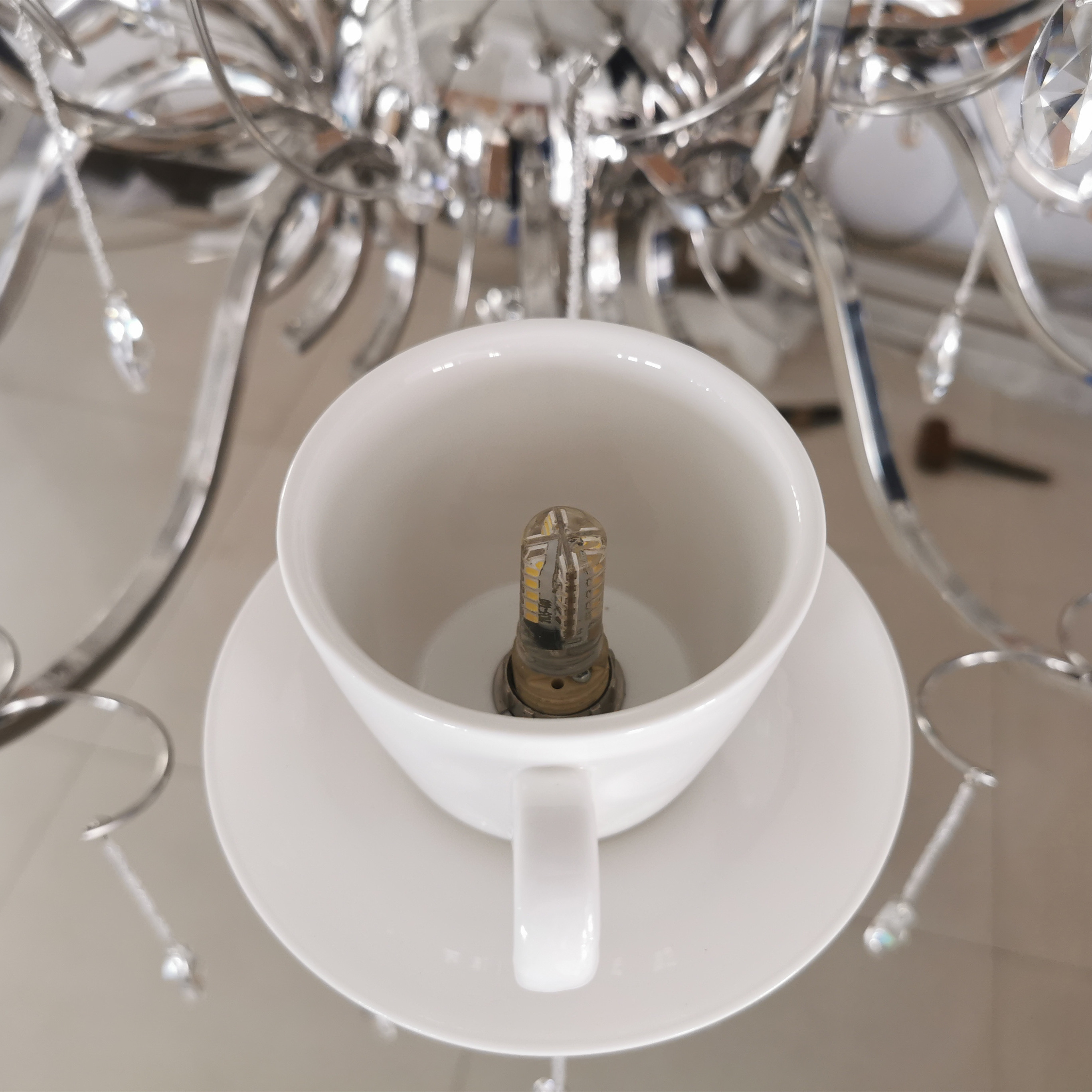 Люстра чайников роскошных декоративных белых керамических чашек (1089S)