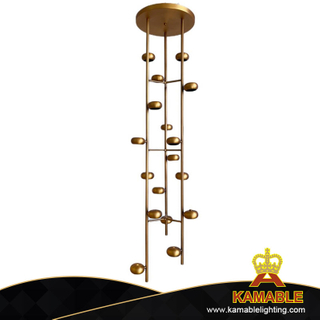 Необычный декоративный подвесной светильник из железной латуни и золота для интерьера (KYA-09P)