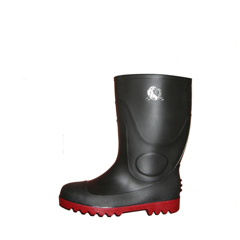 BRS oil resistant waterproof black steel toe cap safety rain boots 