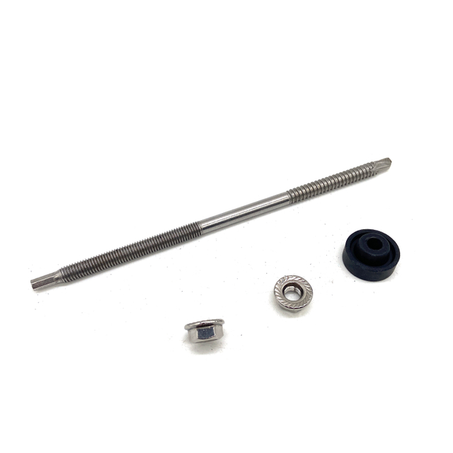 Vis à tête de cheville réglable SS304 SS410, boulon de suspension avec auto-percage pour montage solaire