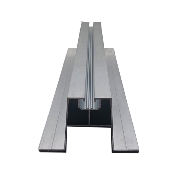Rail en aluminium d'extrusion de support de panneau solaire de l'oxydation AL6005 trapézoïdale