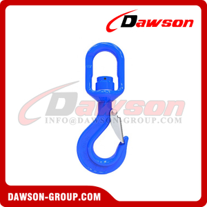 DS1095 G100 Swivel Hook with Latch, Chain Hoist Hook, Lifting Hoist Hook
