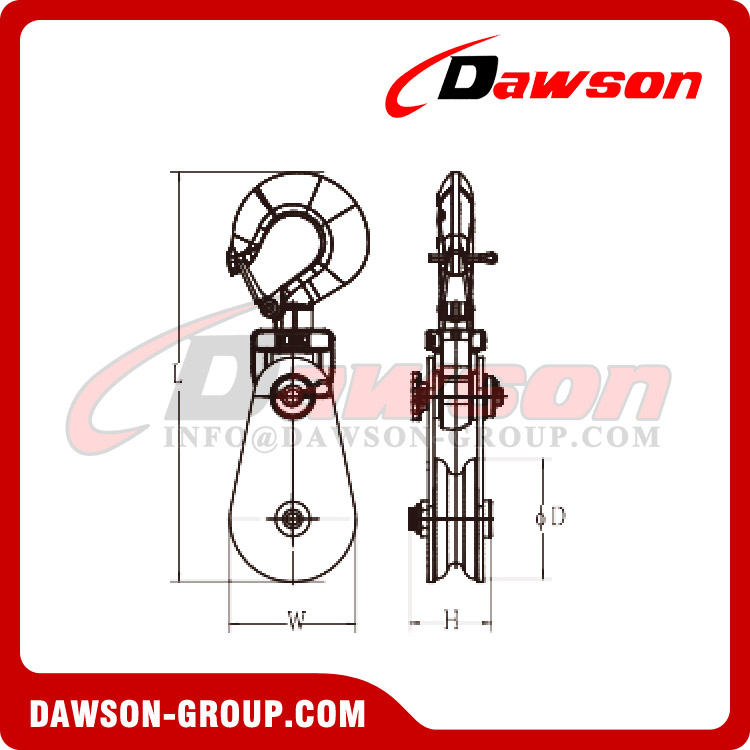 フック付きヘビーデューティ熱間圧延鋼製シーブ スナッチ ブロック - Dawson Group Ltd. - 中国メーカー、サプライヤー、