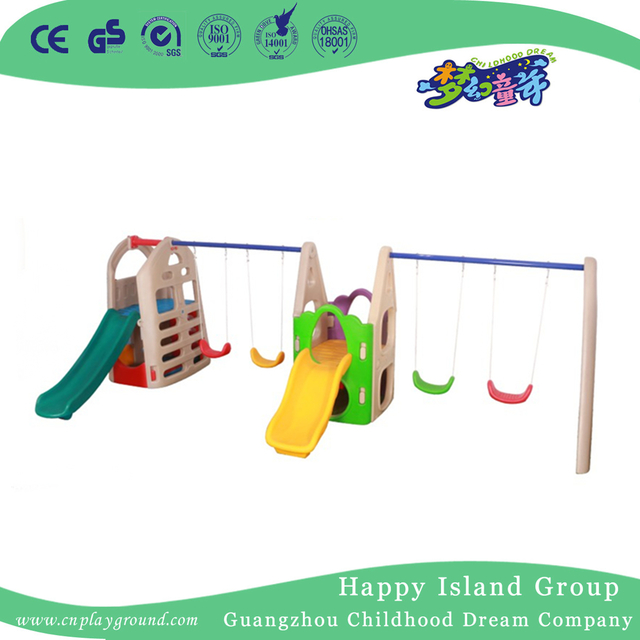 Hochwertige Kinder spielen kleine Kunststoffschaukel mit Rutsche Spielplatz (ML-2012703)