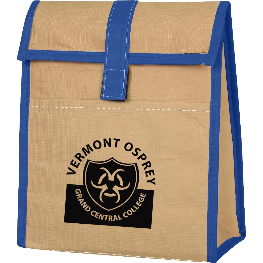 Eco-Friendly Brown Warp-Weft Kraft Sack Woven Paper Lunch Cooler Bag