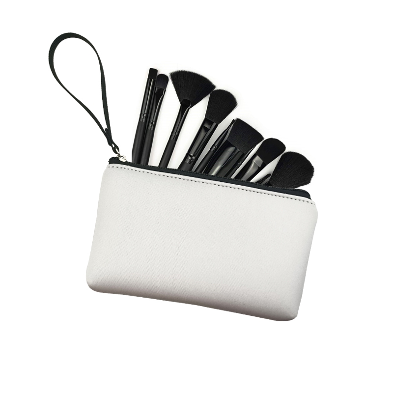 Custom Embossed Neoprene Zipper Pouch Jelly Strap Cosmetic Pouch Neoprene Travel Toiletry Makeup Bag