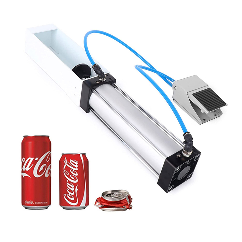 Heavy Duty Pneumatic Air Cylinder Soda Beer Foot Valve Aluminum Can Crusher for Recycling