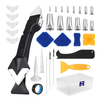 6 in 1 Silicone Caulking Tools Grout Scraper Reuse and Replace 5 Silicone Pads Sealant Finishing Tool