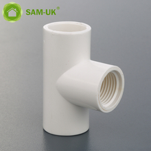 sam-uk 工厂批发高品质塑料 pvc 管道水暖配件制造商 90 度 pvc 母三通管件