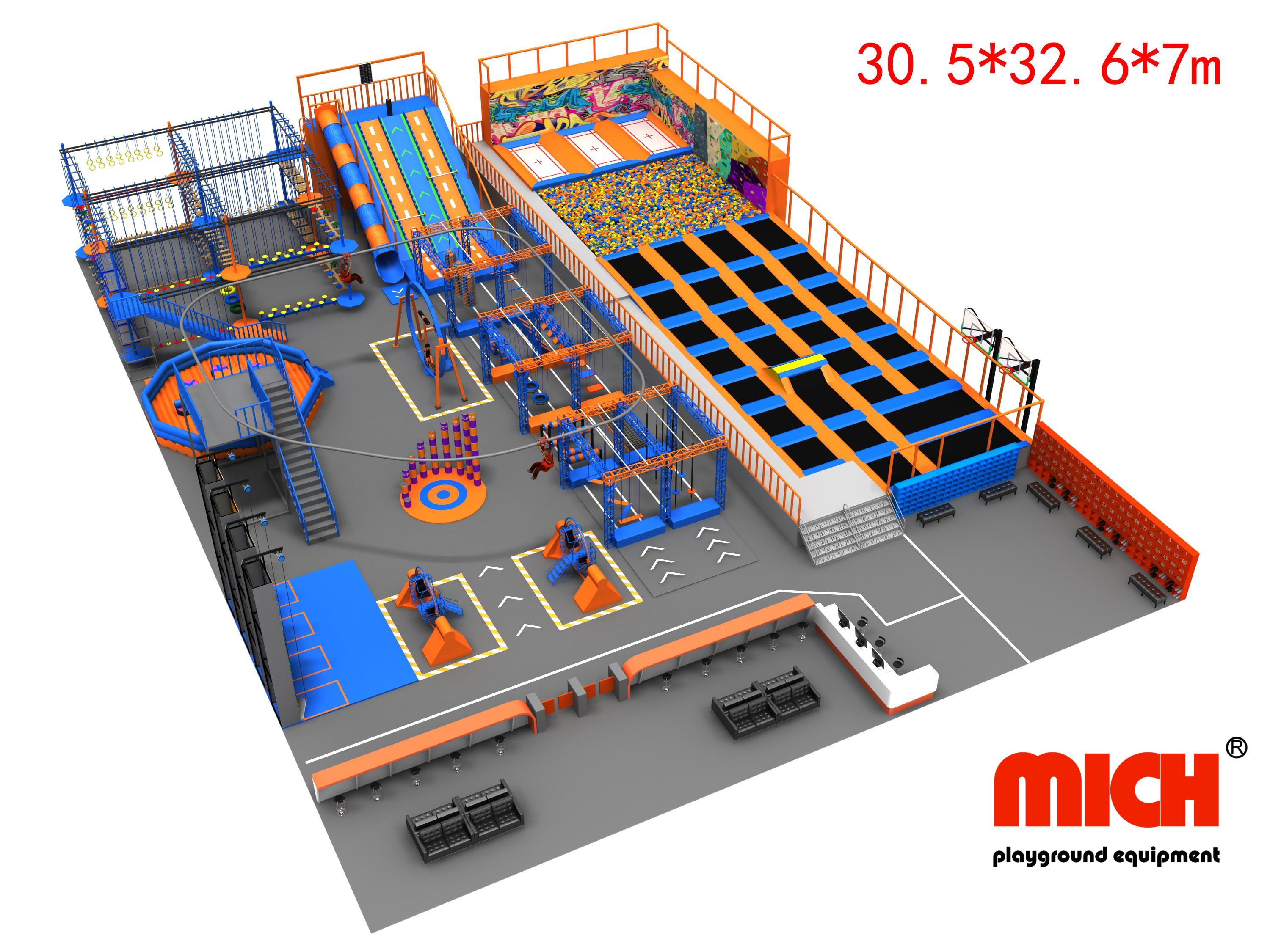 Mich 2024 Large Integrative Ninja Trampoline Park